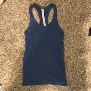 lululemon swiftly tech racer back blue tank